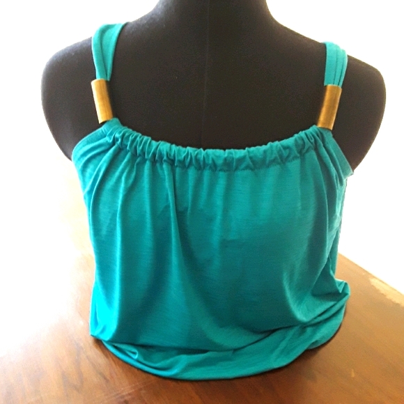 Sleeveless Top-Turquoise/Teal Top - Picture 1 of 5